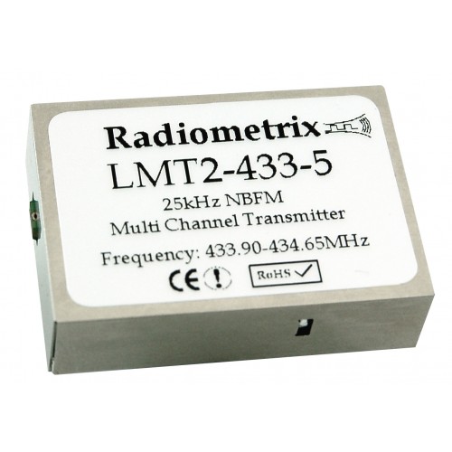 LMT2-433-5 : UHF Narrow Band FM Multi-Channel Radio Transmitter, 433MHz, 5kbps, 25mW