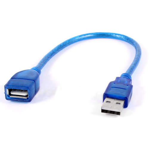 CBL-USB-AMF3 : USB 2.0 Type A Female to Type A Male Extension Cable Lead Blue 30cm